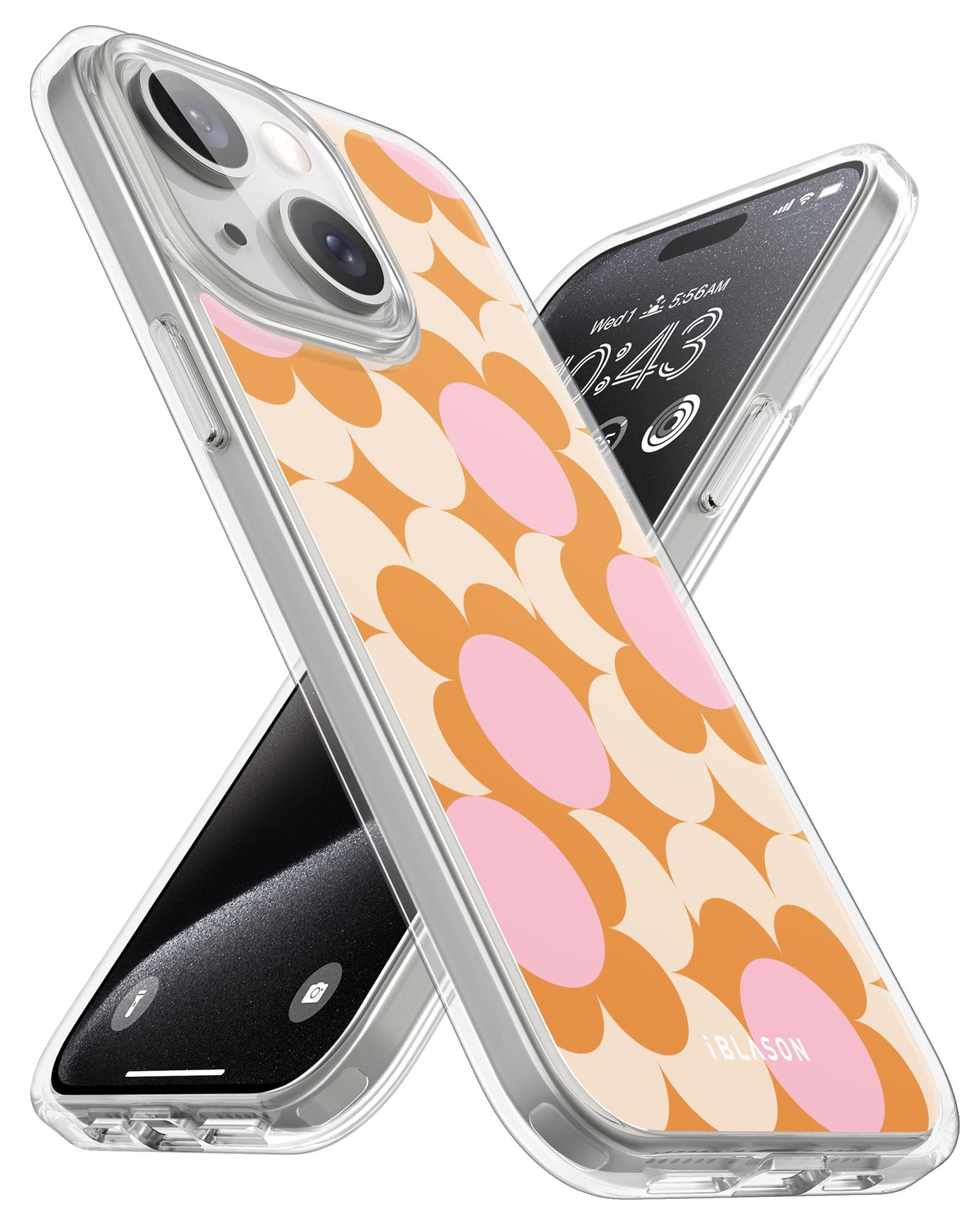 Halo MagSafe Cute Phone Case - Orange Retro Geometric