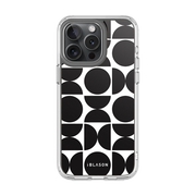 iPhone 15 Pro Max Halo MagSafe Cute Phone Case - Black Retro Geometric