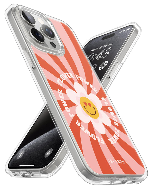 iPhone 15 Pro Max Halo MagSafe Cute Phone Case - Retro Flower Power