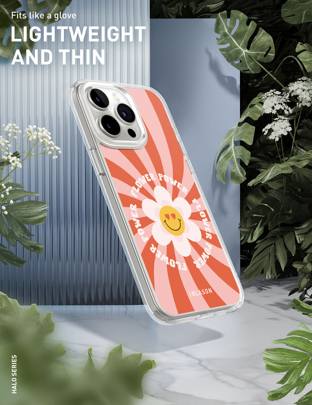 iPhone 15 Pro Max Halo MagSafe Cute Phone Case - Retro Flower Power