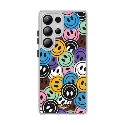 Galaxy S25 Ultra Halo MagSafe Cute Phone Case - Rainbow Smiles