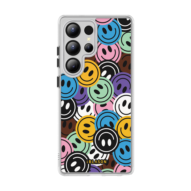 Galaxy S25 Ultra Halo MagSafe Cute Phone Case - Rainbow Smiles