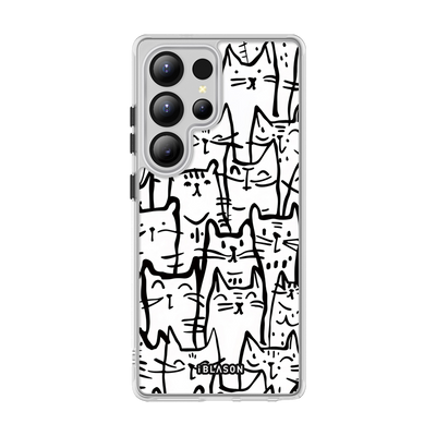 Galaxy S25 Ultra Halo MagSafe Cute Phone Case - White Cat