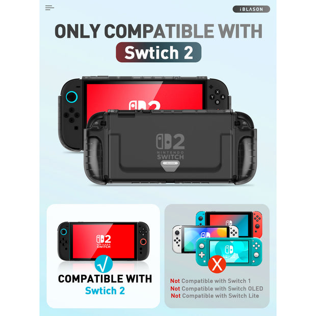Nintendo Switch 2 Clear Case-Frost Black