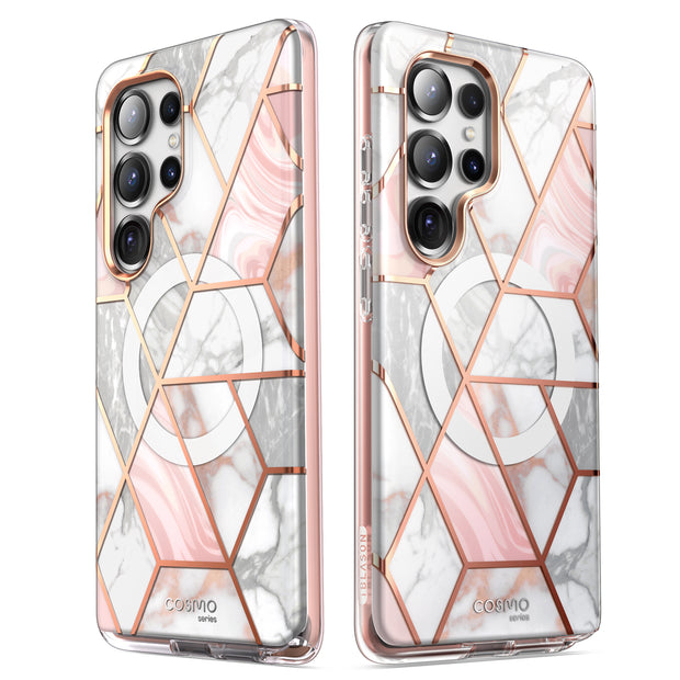 Galaxy S25 Ultra Cosmo Cute Case -Marble Pink