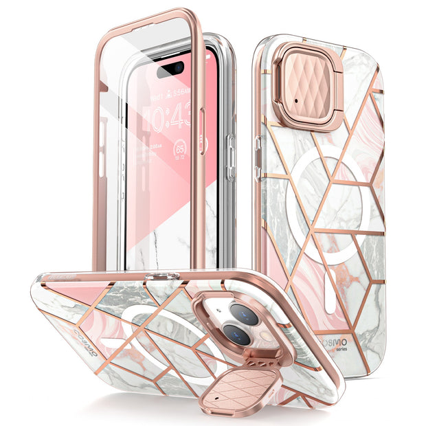 iPhone 14 Cosmo Mag Case - Marble Pink