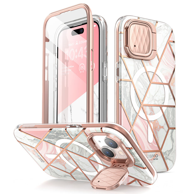 iPhone 15 Cosmo Mag Case - Marble Pink