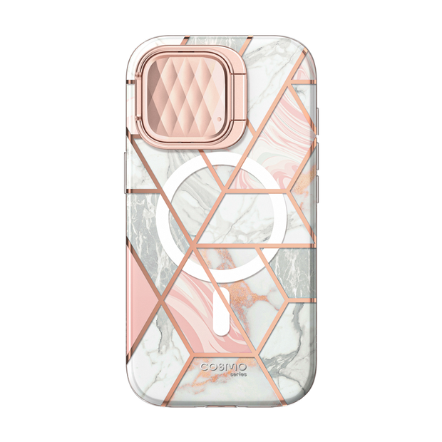 iPhone 15 Pro Cosmo Mag Case - Marble Pink