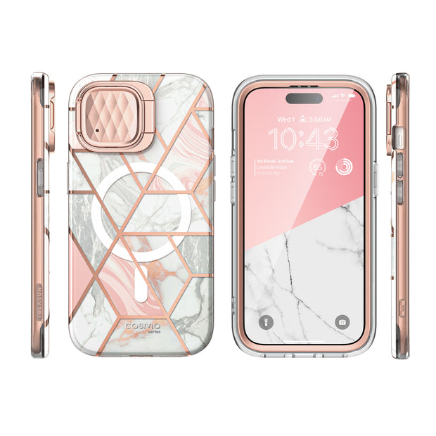 iPhone 15 Cosmo Mag Case - Marble Pink