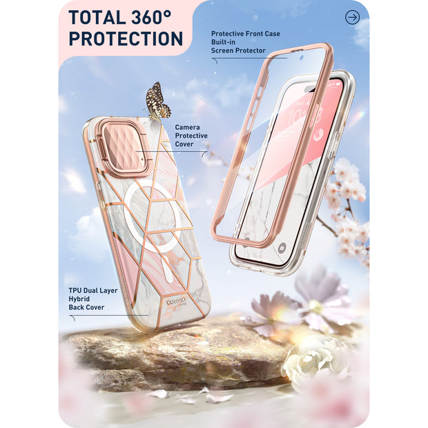 iPhone 15 Pro Max Cosmo Mag Case - Marble Pink