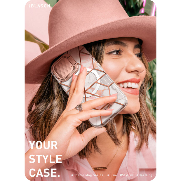 iPhone 15 Pro Max Cosmo Mag Case - Marble Pink