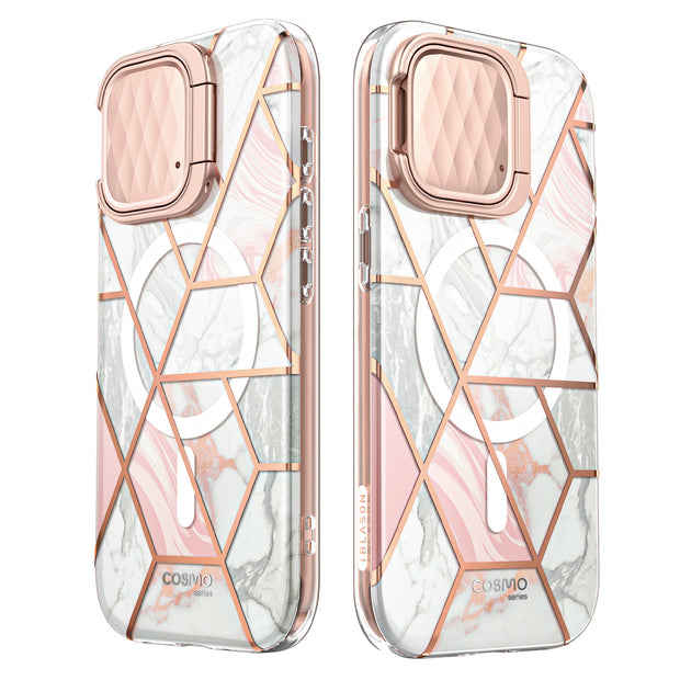 iPhone 15 Pro Cosmo Mag Case - Marble Pink