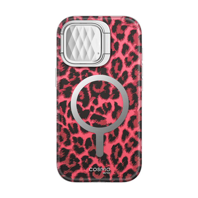 Pro Max Pink Leopard Print Phone Case Pink Glitter Stars Leopard Animal Print  Phone Plastic Case/