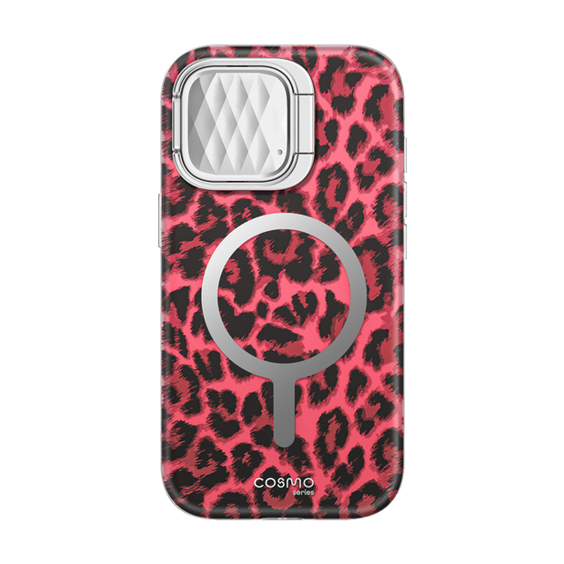 iPhone 15 Cosmo Mag Case - Pink Leopard