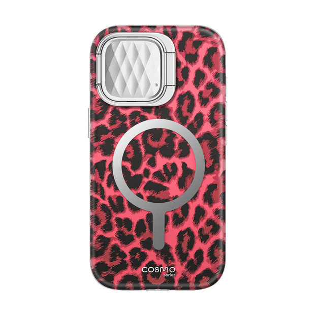 iPhone 14 Cosmo Mag Case - Pink Leopard