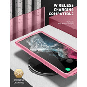 Clayco Samsung Galaxy S22 Ultra Xenon Full-Body Rugged Case with Screen Protector-Pink
