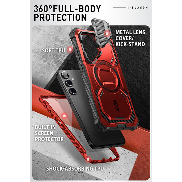Galaxy S24 Armorbox Protective Phone Case(open box) - Metallic Red