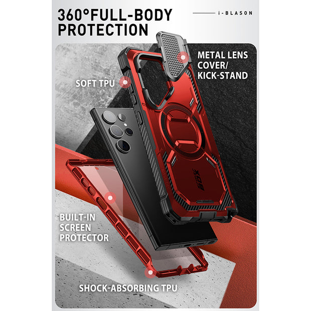 Galaxy S24 Ultra Armorbox Protective Phone Case - Metallic Red