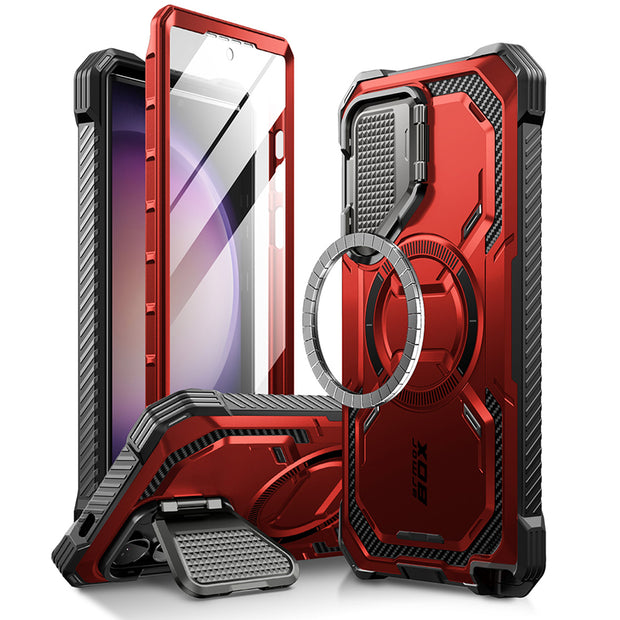 Galaxy S24 Ultra Armorbox Protective Phone Case - Metallic Red
