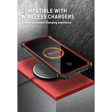 DECHYI Custodia Per Google Pixel 8 Pro: Protezione Totale Con Vetro Temperato, Cover Rotante E Anello Porta Cellulare - Rosso