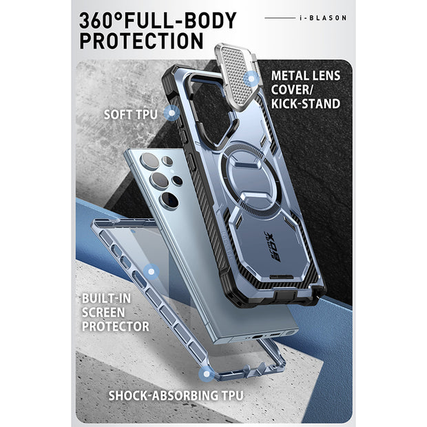 Galaxy S24 Ultra Armorbox Protective Phone Case(open box) - Metallic Blue