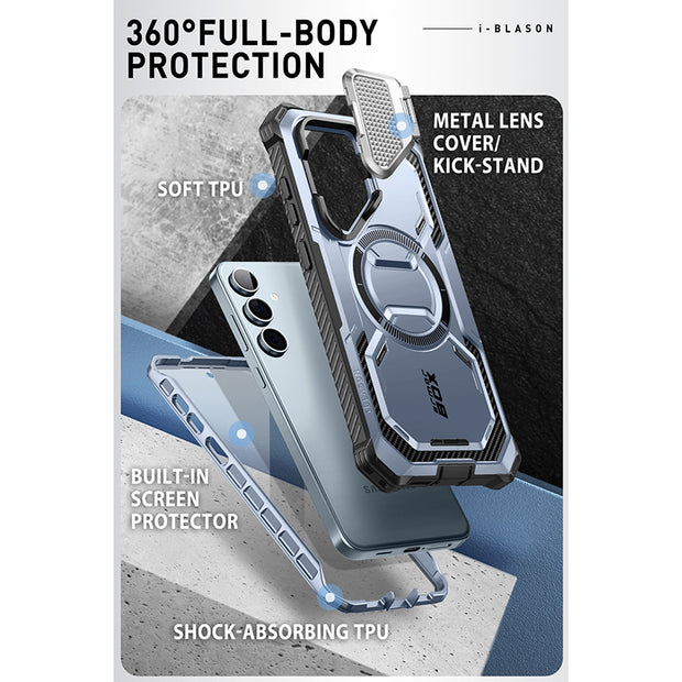 Galaxy S24 Armorbox Protective Phone Case(open box) - Metallic Blue