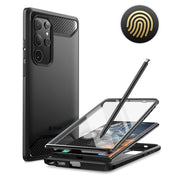 Clayco Samsung Galaxy S22 Ultra Xenon Full-Body Rugged Case with Screen Protector-Black