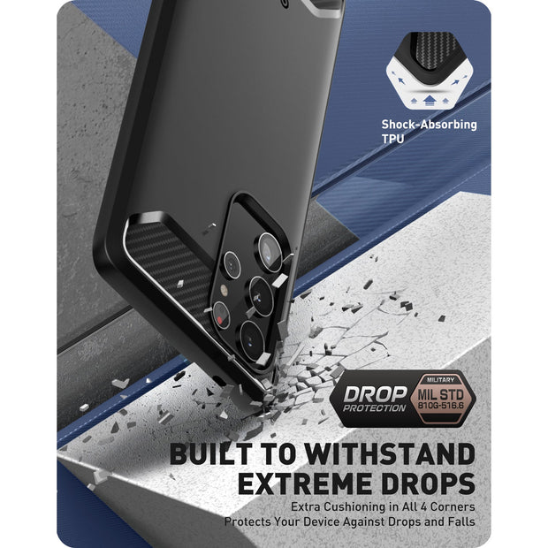 Clayco Samsung Galaxy S22 Ultra Xenon Full-Body Rugged Case with Screen Protector-Black