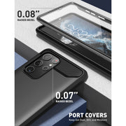 Clayco Samsung Galaxy S22 Ultra Xenon Full-Body Rugged Case with Screen Protector-Black