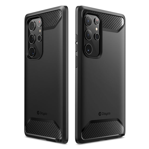 Clayco Samsung Galaxy S22 Ultra Xenon Full-Body Rugged Case with Screen Protector-Black