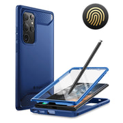 Clayco Samsung Galaxy S22 Ultra Xenon Full-Body Rugged Case with Screen Protector-Blue