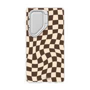 Galaxy S24 Ultra Cosmo Cute Phone Case - Brown Checkers
