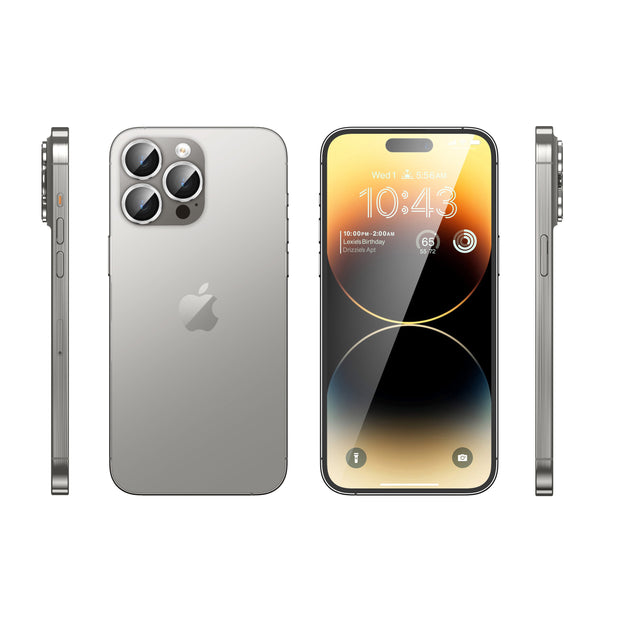 Tempered Glass Camera Lens Protector for iPhone 15 Pro Max-Silver