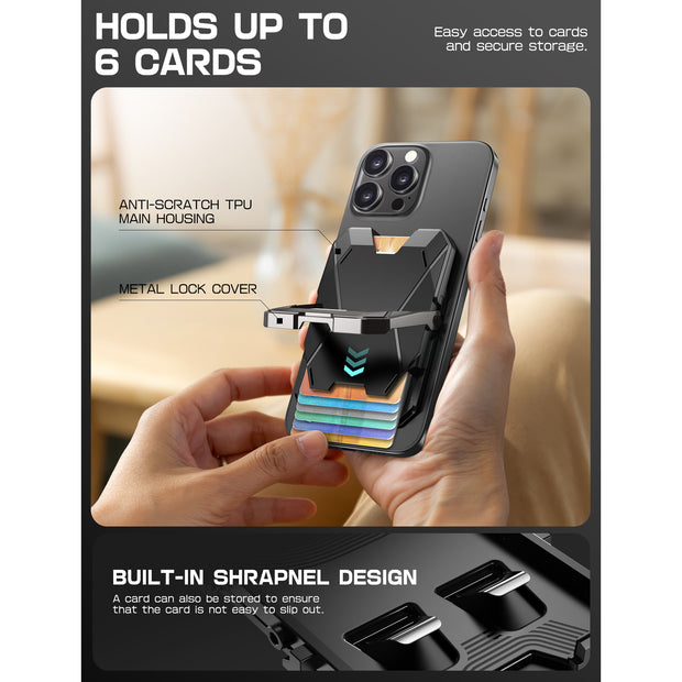 Magnetic Wallet with Stand-Black