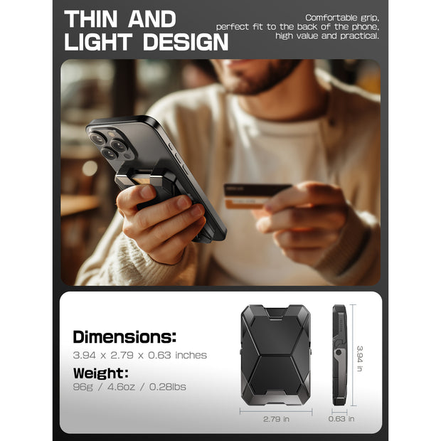 Magnetic Wallet with Stand-Black