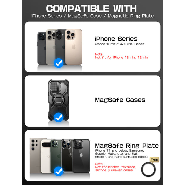 Magnetic Wallet with Stand-Black