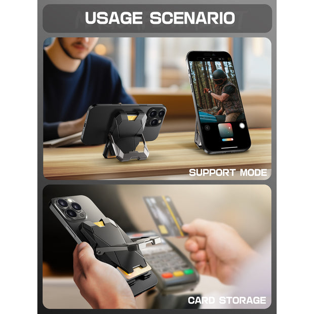 Magnetic Wallet with Stand-Black