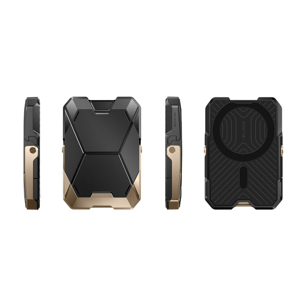 Magnetic Wallet with Stand-Gold