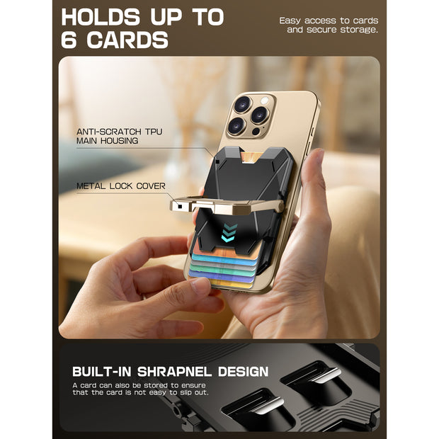 Magnetic Wallet with Stand-Gold