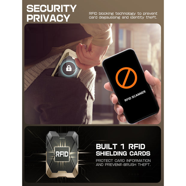 Magnetic Wallet with Stand-Gold