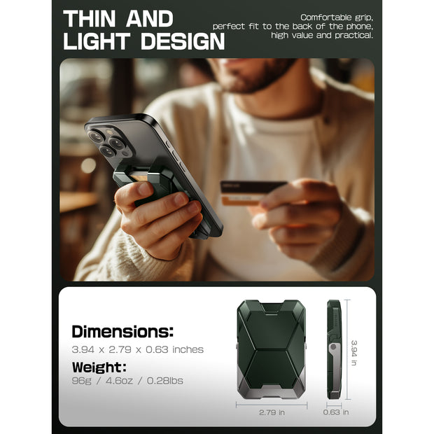 Magnetic Wallet with Stand-Dark Green
