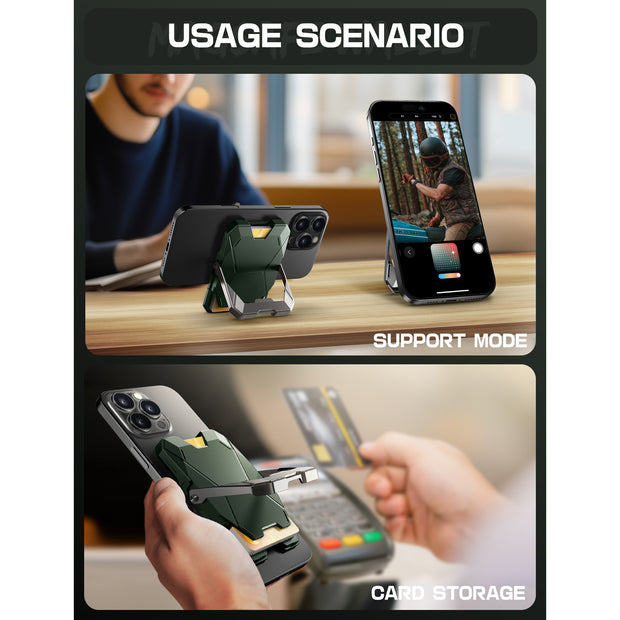 Magnetic Wallet with Stand-Dark Green