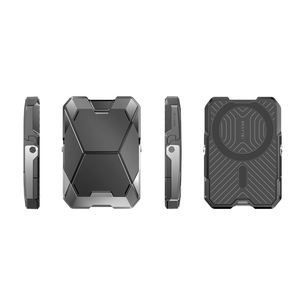 Magnetic Wallet with Stand-Silver