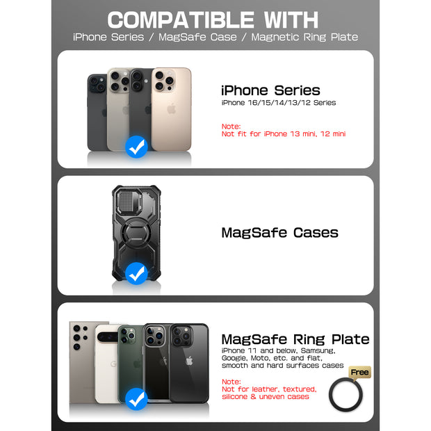 Magnetic Wallet with Stand-Silver