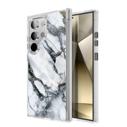 Galaxy S23 Ultra Halo MagSafe Cute Phone Case - White Marble