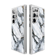 Galaxy S23 Ultra Halo MagSafe Cute Phone Case - White Marble
