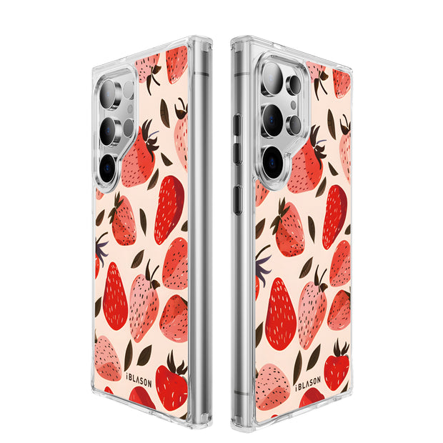 Galaxy S23 Ultra Halo MagSafe Cute Phone Case - Strawberries