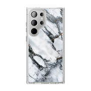 Galaxy S24 Ultra Halo MagSafe Cute Phone Case - White Marble