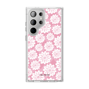 Galaxy S24 Ultra Halo MagSafe Cute Phone Case - Pink/White Daisies