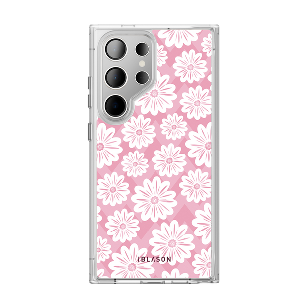 Galaxy S24 Ultra Halo Cute Phone Case - Pink/White Daisies